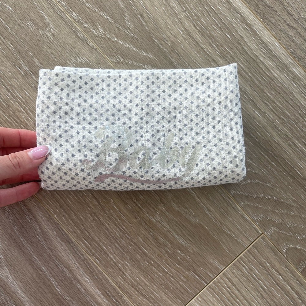Bonpoint Gray and White Polka Dot Baby handkerchief